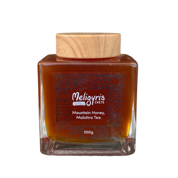 Greek Mountain Honey with Mountain Tea Herbs MALOTIRA /Berghonig von Malotirablüten 270g von Meligyris-Kreta