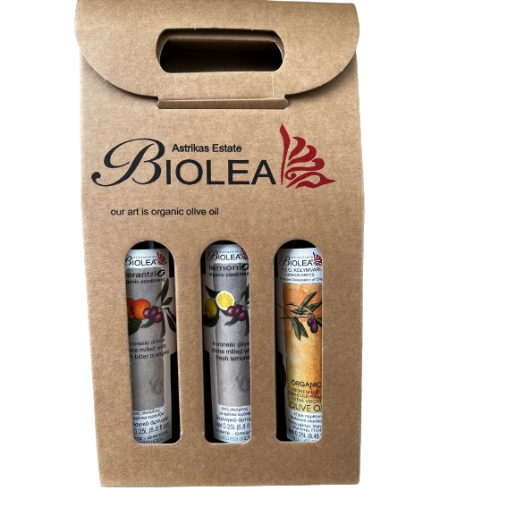 Neu! Biolea Olivenöl Trio, Limone, Narantzio & Olivenöl - 3er Geschenkbox