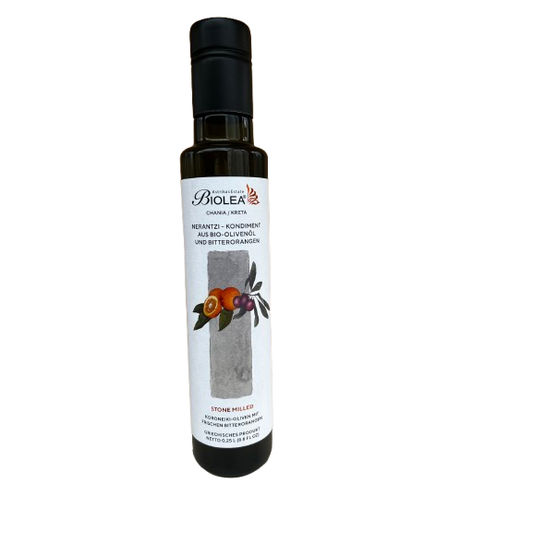 BIOLEA BIO Olivenöl Narantzio-Orange 250ml steingemahlen und kaltgepresst,Kolymbari-Kreta