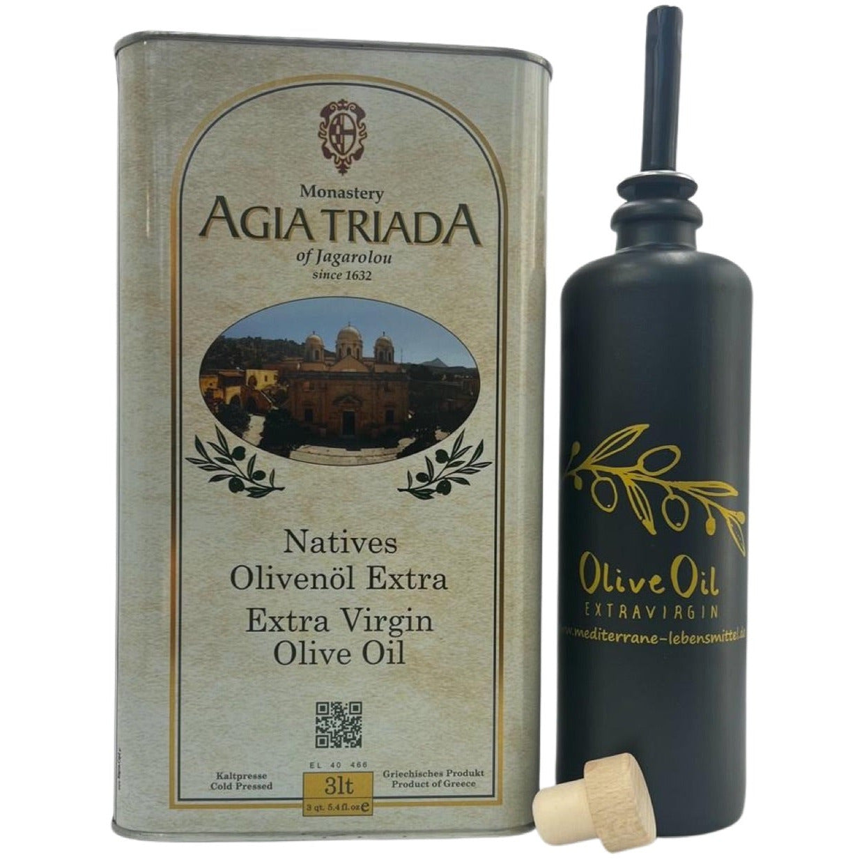 Extra Natives Olivenöl Agia Triada 3 Liter+500ml Keramikflasche mit Ausgießer