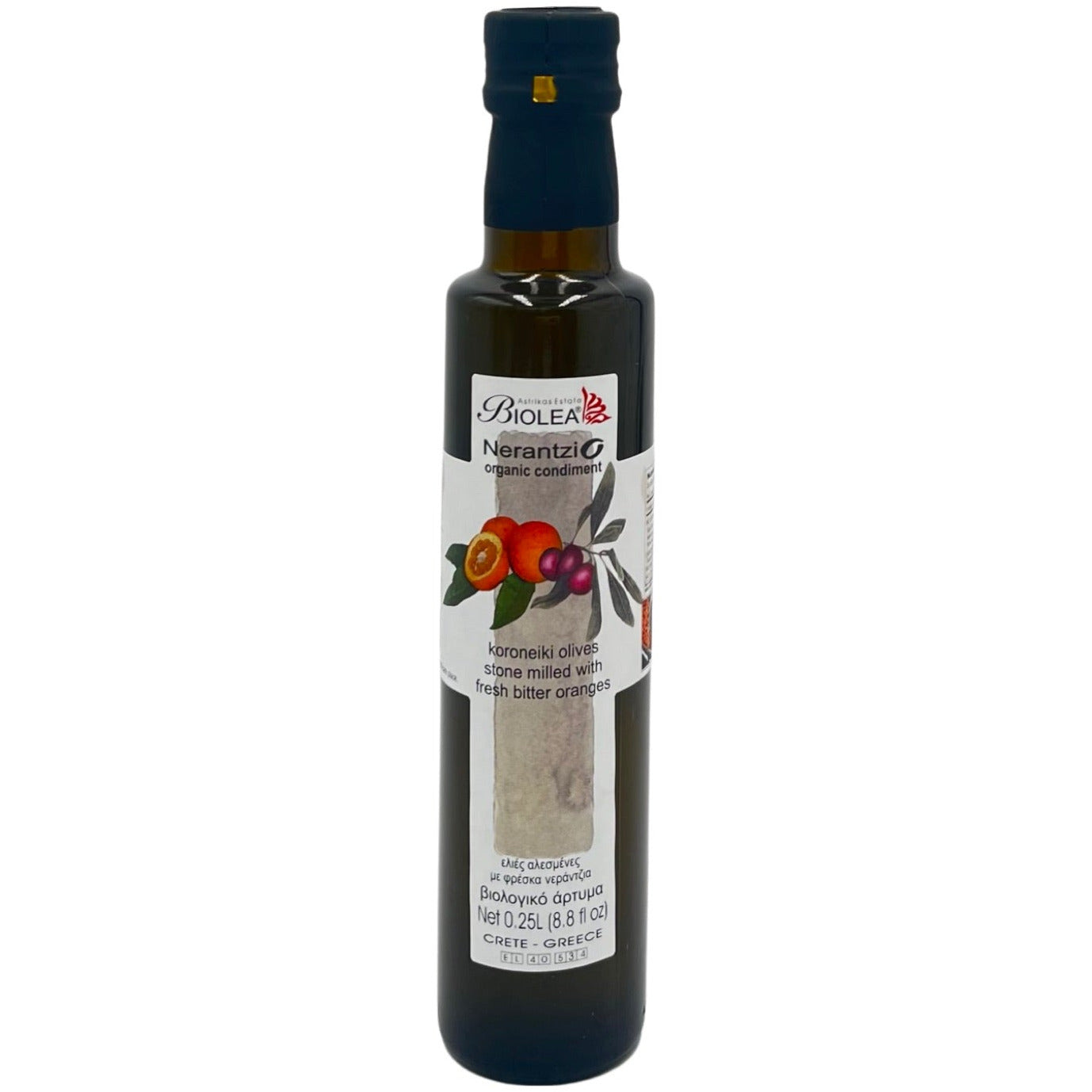 BIOLEA BIO Olivenöl Narantzio-Orange 250ml steingemahlen und kaltgepresst,Kolymbari-Kreta